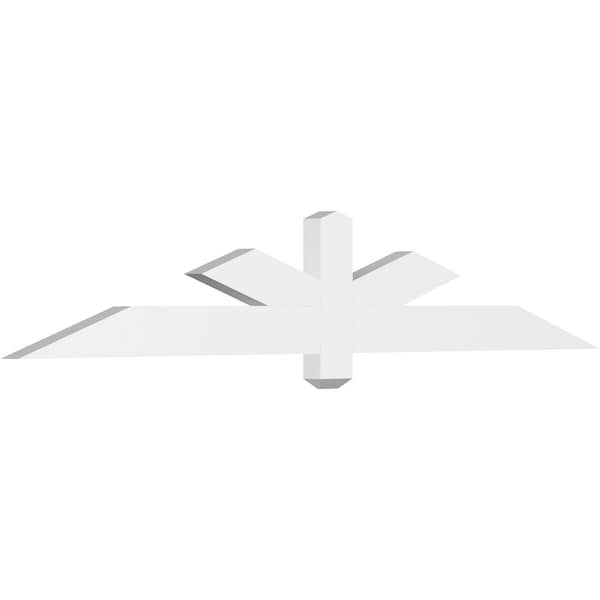 Ekena Millwork Kennewick Architectural Grade PVC Gable Bracket, 72"W x 12"H x 2"D x 4"F, 4/12 Pitch GBP072X12X0204KEN00 - main